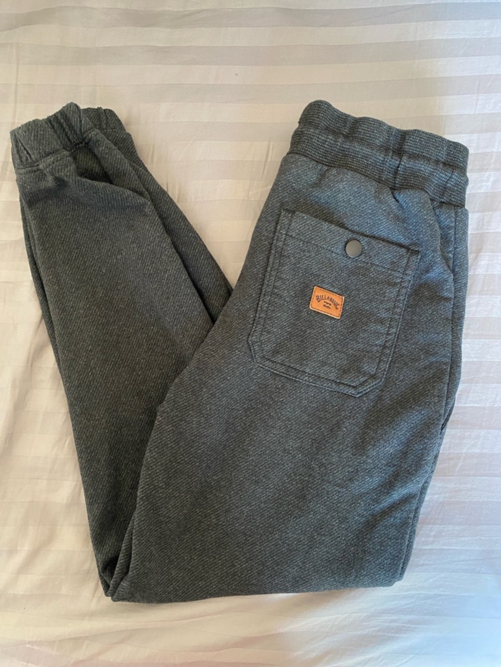 Billabong Black and Dark Gray Ribbed Waistband Joggers